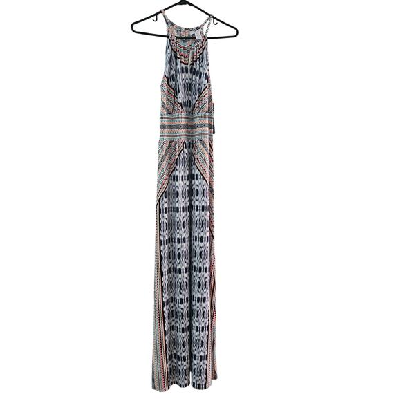 NWT London Times Multicolor Morris Halter Neck Sleeveless Maxi Dress Size 8 - Picture 1 of 7